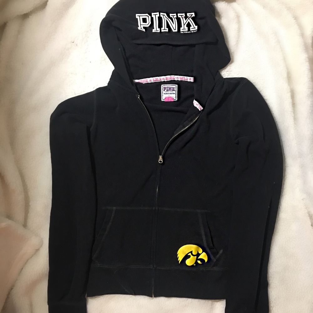 VS Pink Iowa Hawkeyes Zip Up Hoodie